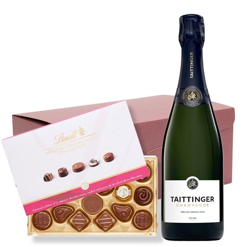 Taittinger Prelude Grands Crus 75cl and Lindt Master Chocolatier Hamper – Premium Gift